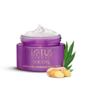 Lotus Herbals Youthrx Anti-Ageing Nourishing Night Creme, Reduces Fine Lines, All Skin Types (50gm)